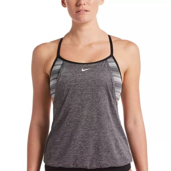 Nike Stripe Layered Tankini Swim Top - Picture 1 of 3